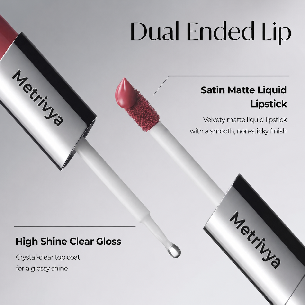 Perfect Twin Lip — Dual-Ended Liquid Lipstick with Velvet Matte Color and Glossy Shine