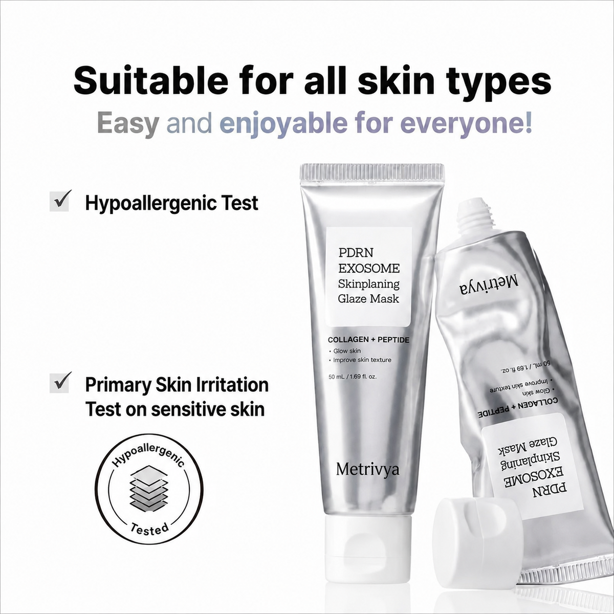 Metrivya® Exosome Skinplaning Glaze Mask✨ – Intensive Collagen Peel-Off Mask with Silicone Brush for Smooth & Radiant Skin