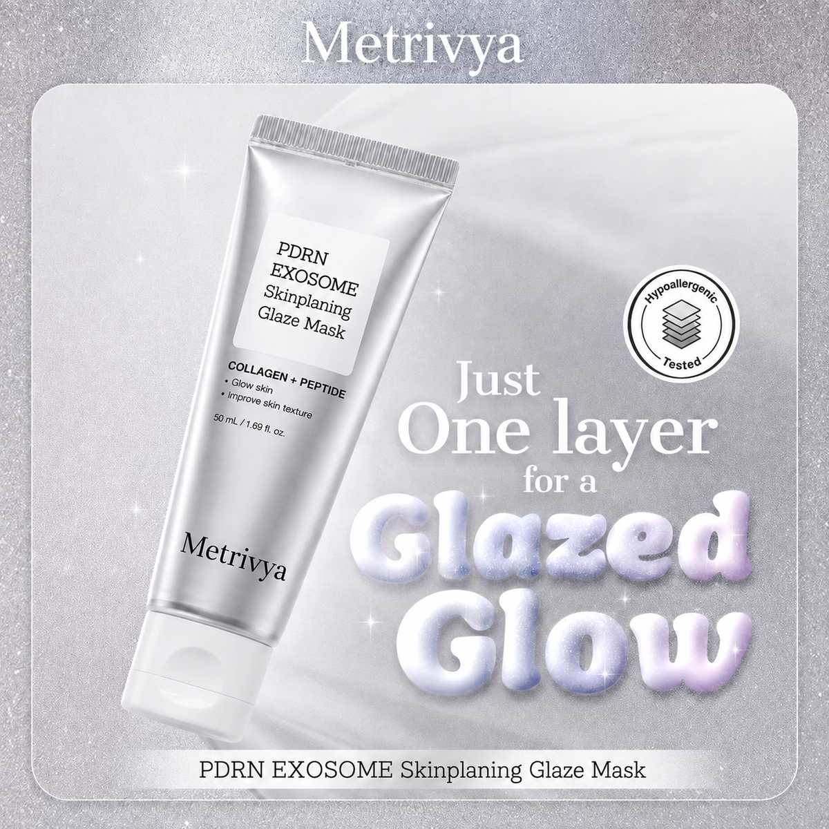 Metrivya® Exosome Skinplaning Glaze Mask✨ – Intensive Collagen Peel-Off Mask with Silicone Brush for Smooth & Radiant Skin