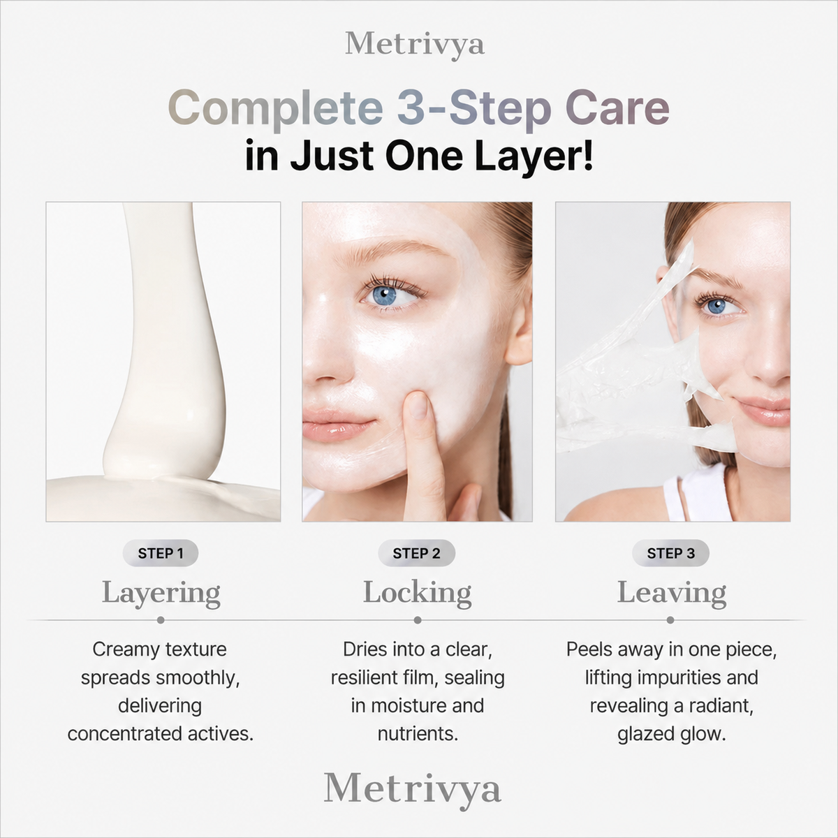 Metrivya® Exosome Skinplaning Glaze Mask✨ – Intensive Collagen Peel-Off Mask with Silicone Brush for Smooth & Radiant Skin